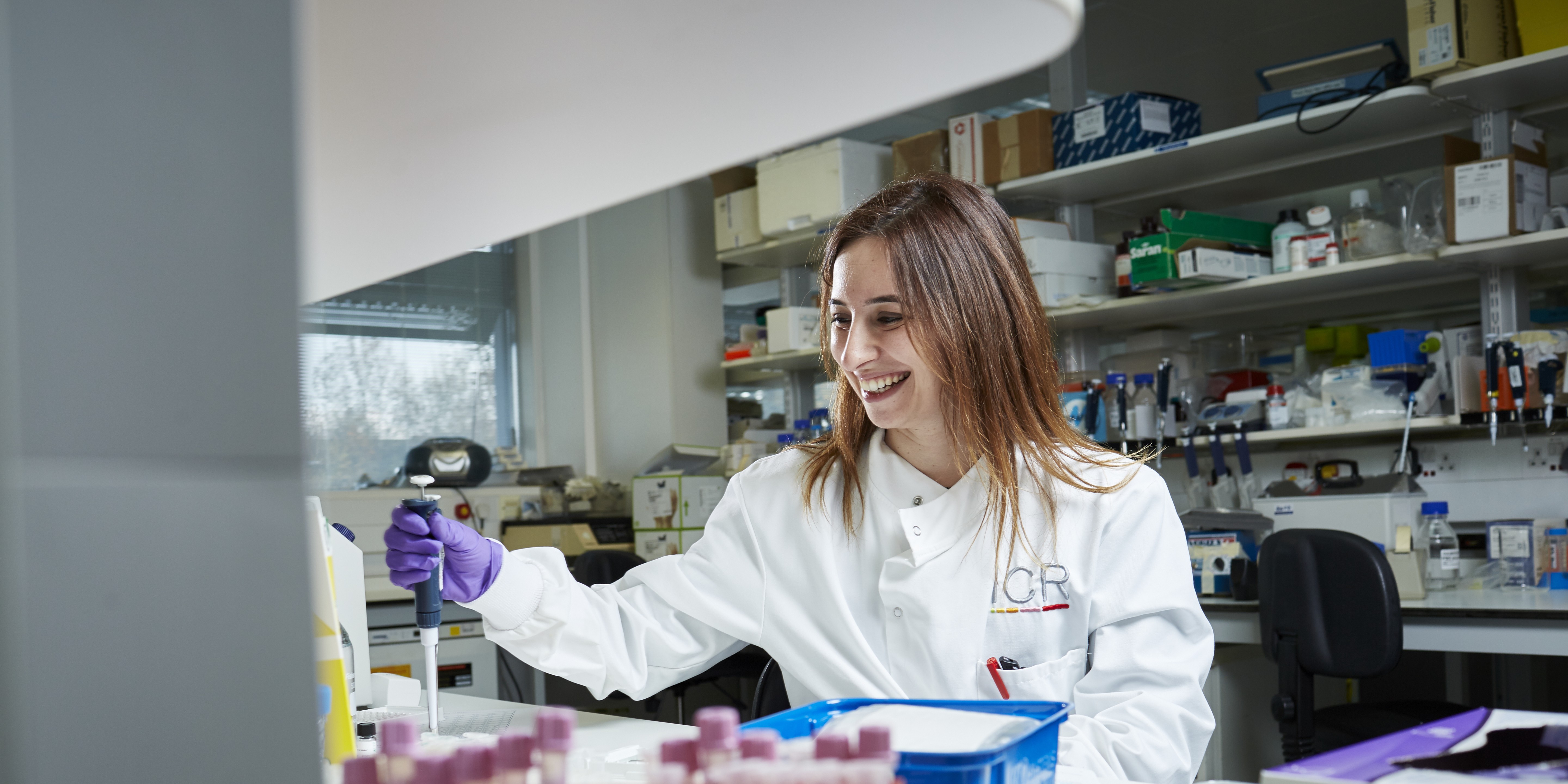 ICR postdoc working the lab