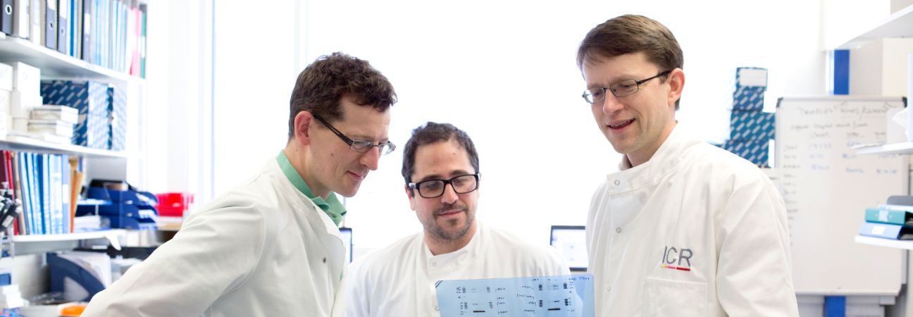Professor Nick Turner (right) in his lab at the Institute of Cancer Research, London
