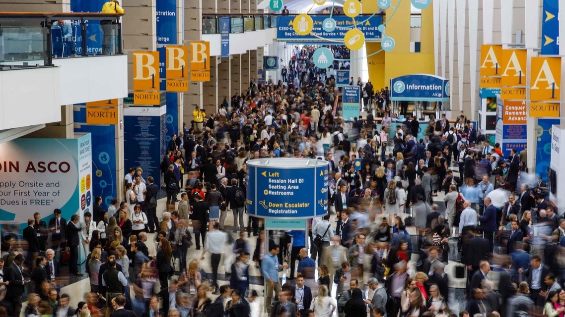 An image of the ASCO conference hall in Chicago