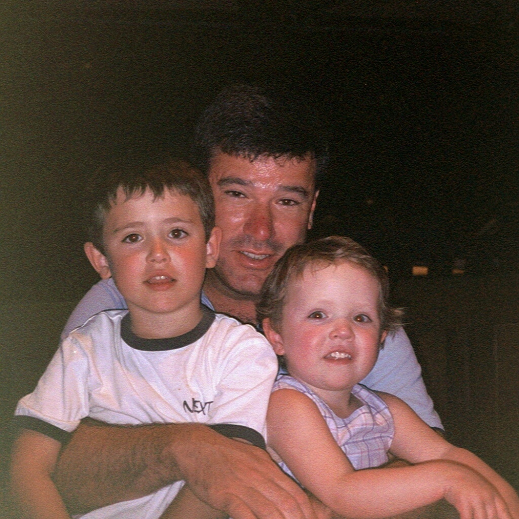 Abbie Shaw with her dad Mike and brother