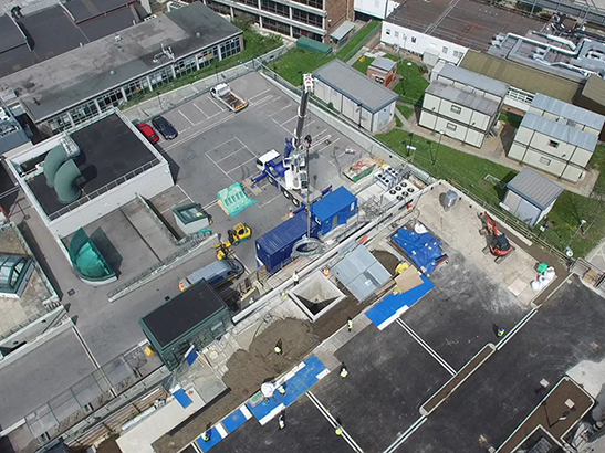 drone footage magnet mr-linac content Drone footage of the MR-Linac magnet being lowered into the ground