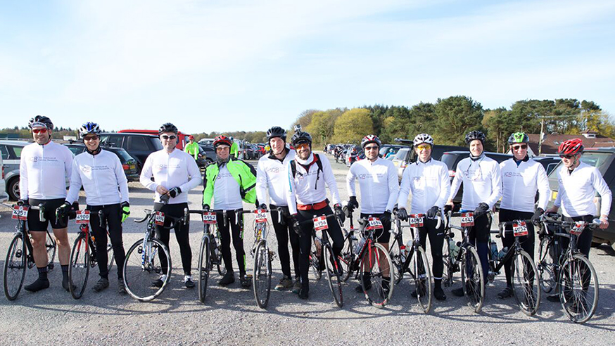Tim Morgan with fellow cyclists at Dartmoor Demon cycle ride