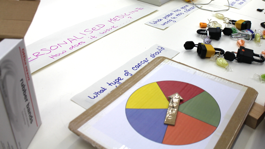 Personalised cancer treatment taught using padlocks and hidden sweets, Royal Holloway Science Festival 2015