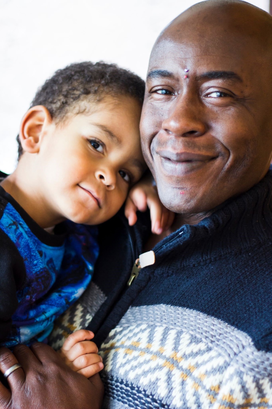 Chris Nelson with his son, Blaise