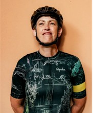 Christine wearing cycling gear - One More City